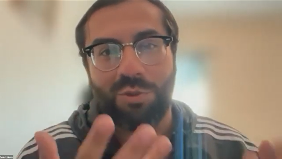 Omid Jahan answering questions