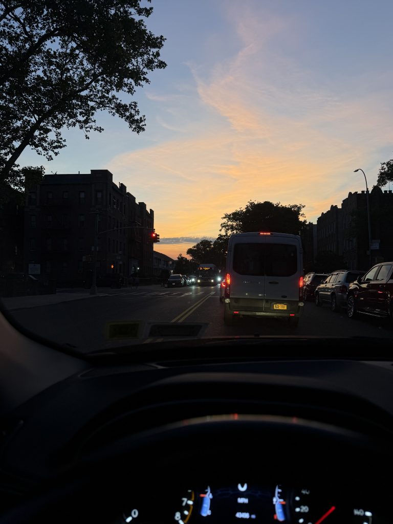 sunset on the road