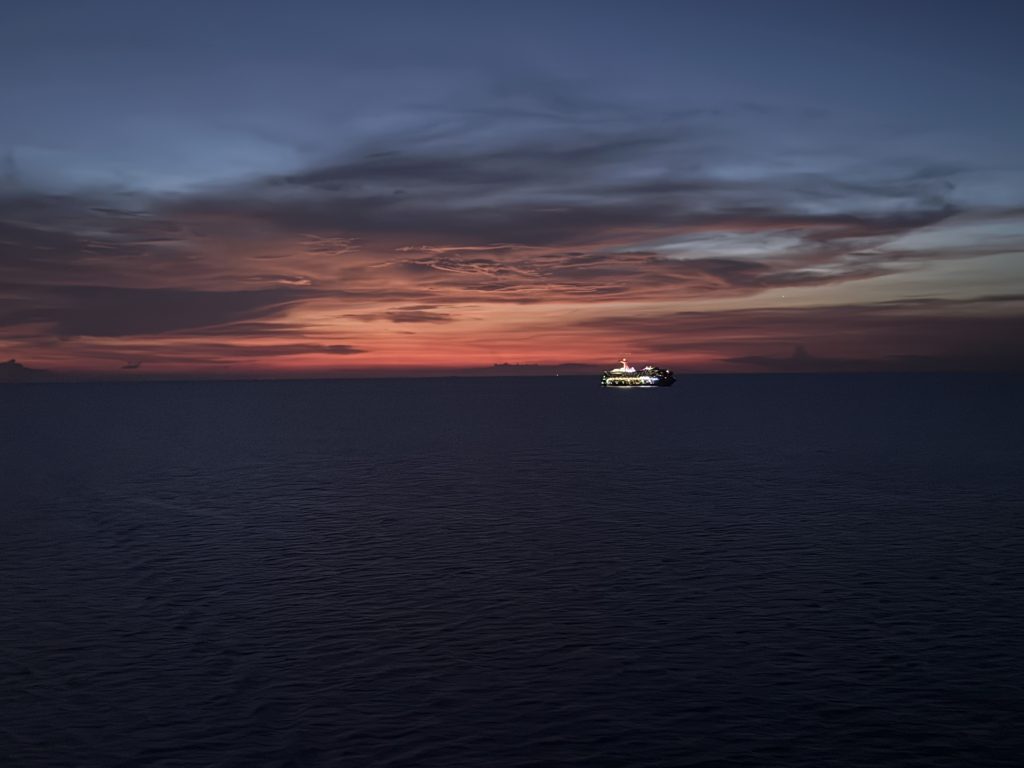 The sunset from a cruise ship