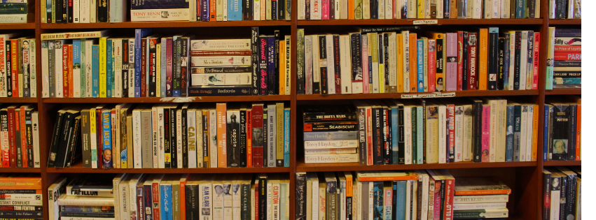 Overcrowded bookshelves