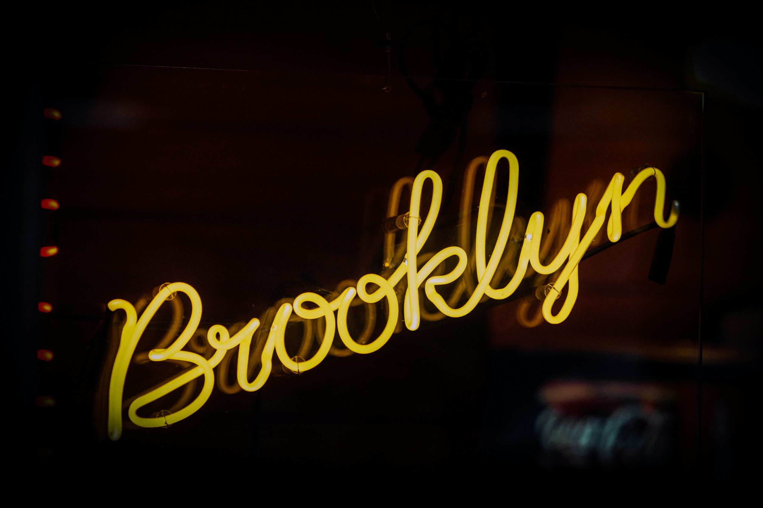 Neon Yellow Sign that says Brooklyn