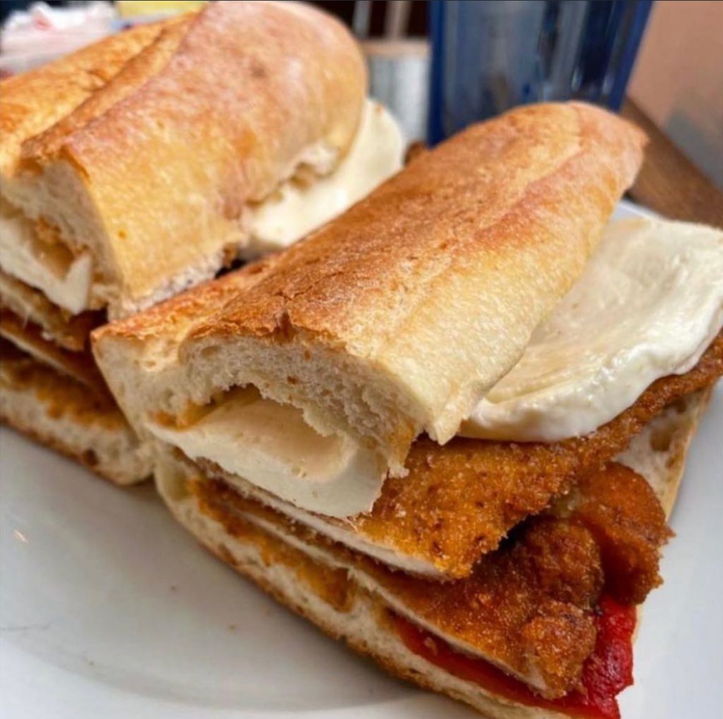 Royal Crown's Chicken Cutlet, Mozzarella, Roasted Peppers, Balsamic Glaze sandwich on its fresh hero bread