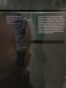 Museum label for the Chess and Goose Board.