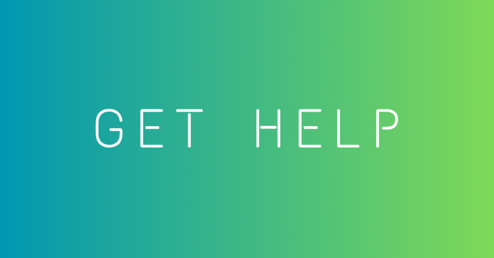 The words "Get Help" on a green and blue gradient background.