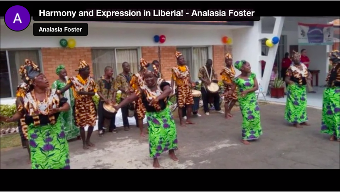 A screenshot of a Vimeo video on Liberian dance and expression